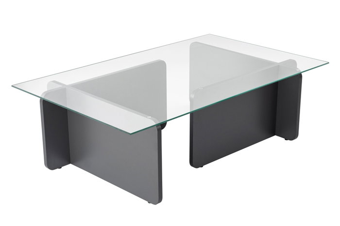 Nordure Mesa de Centro Flavio Antracita Cristal Templado Melamina 105x65x30cm